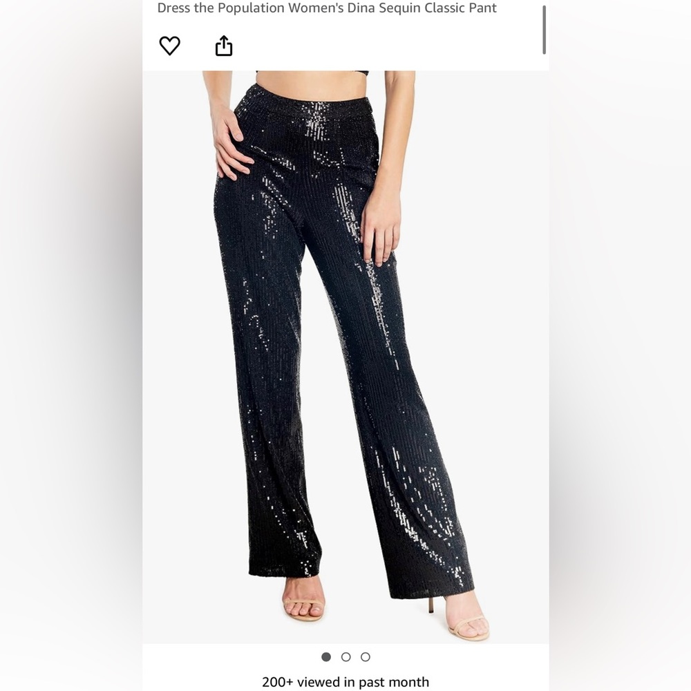 NWT Sequin Pants Dress the Population Sz L